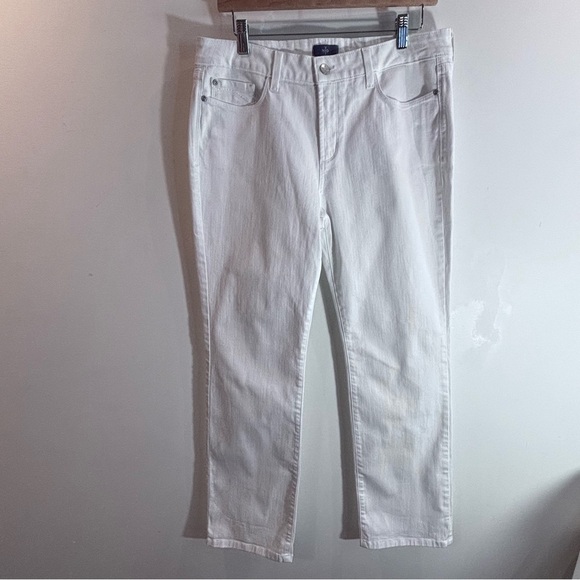 NOT YOUR DAUGHTER JEANS NYDJ Sz 12P Marilyn Slim Straight Leg Pockets Jeans - Picture 2 of 8